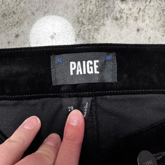Paige Cindy Straight Pant 29 Black Velvet - Picture 9 of 12